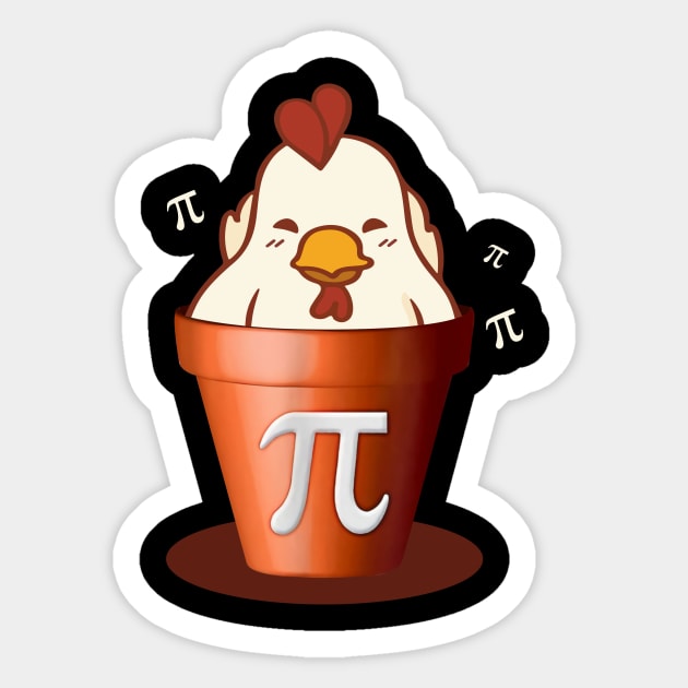 Chicken Pot Pi , Pi Day, Funny Math, Math Teacher, Math Teacher, Mathematics Major Sticker by artbyhintze